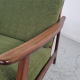 Pair of Scandinavian armchairs in afromosia, 60s