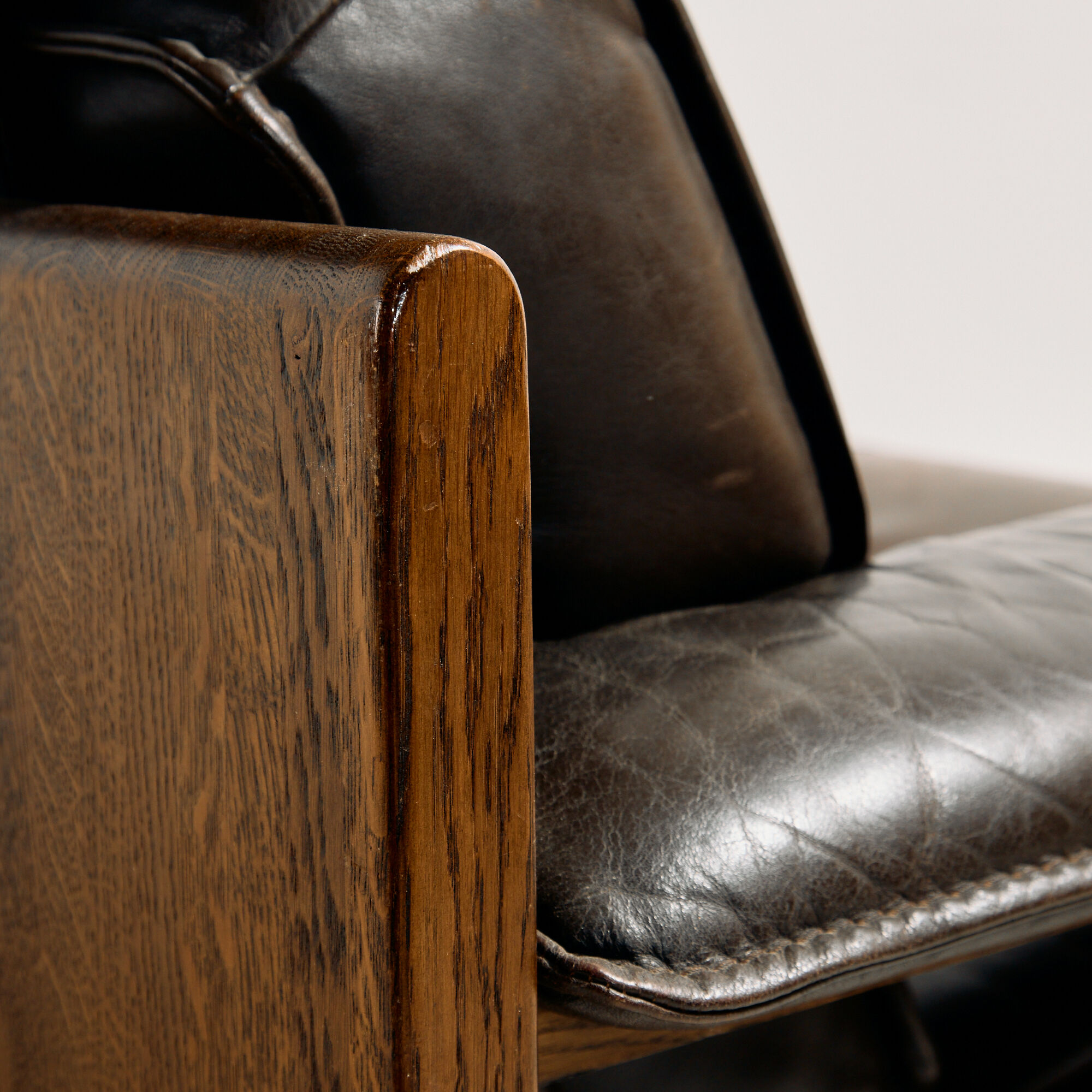 Leather sofa set model 757 by Harry de Groot for Leolux, set of 3.