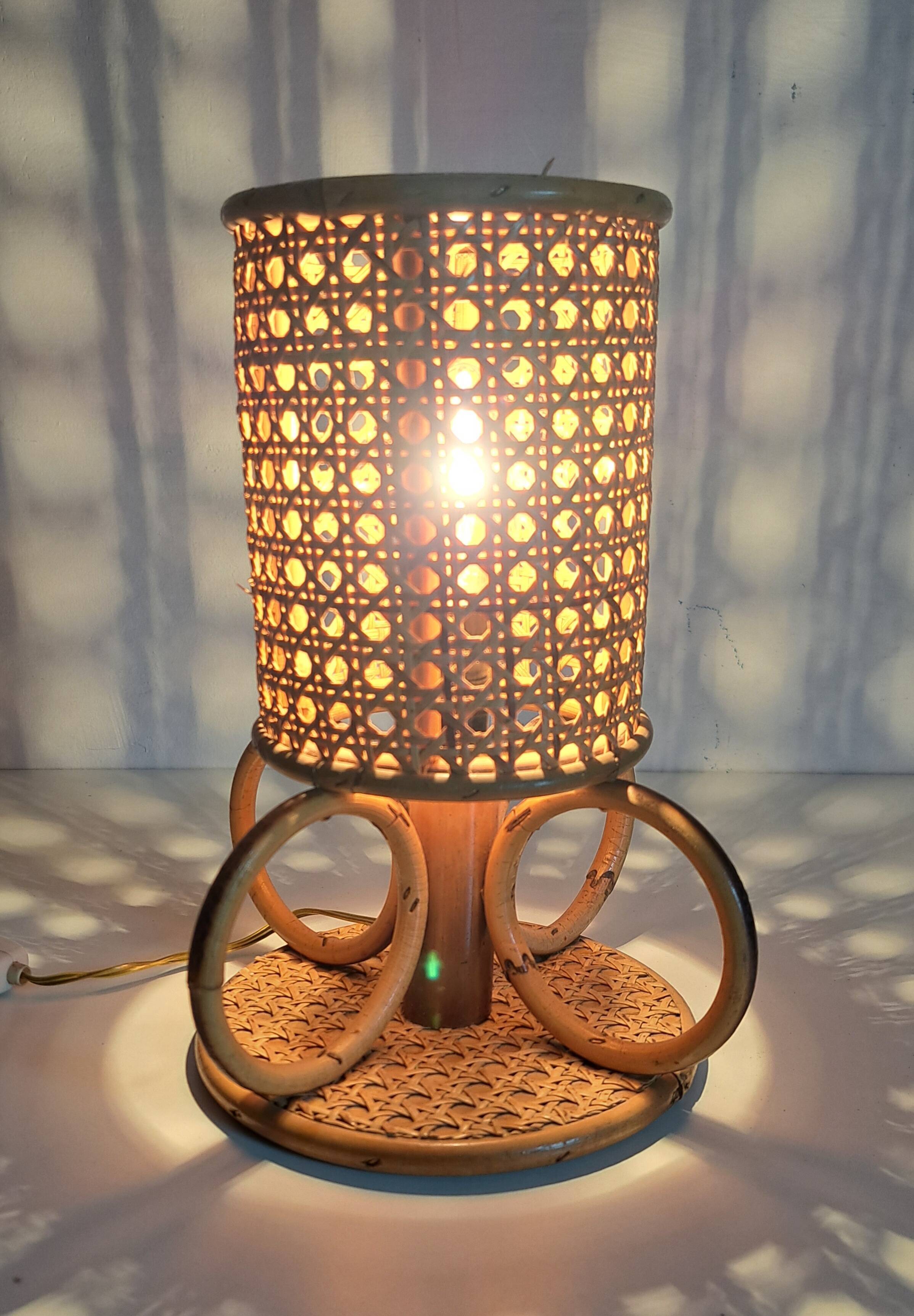 Bamboo bedside lamp and canning