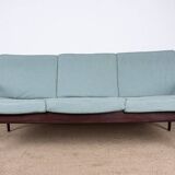 Danish 3 seater sofa in Rosewood and new fabric by Grete Jalk for Poul Jepessen 1960.