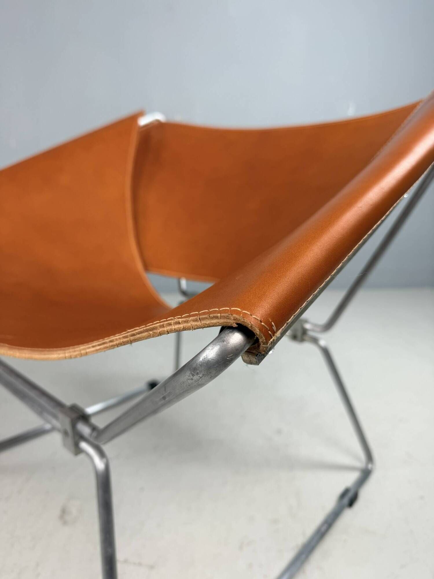 Pierre Paulin AP-14 cognac leather armchair for A. Polak, 1955