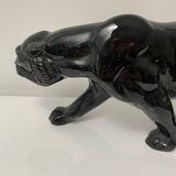 Black ceramic tiger art deco style