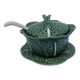 Vintage ceramic soup tureen in the shape of a cabbage.