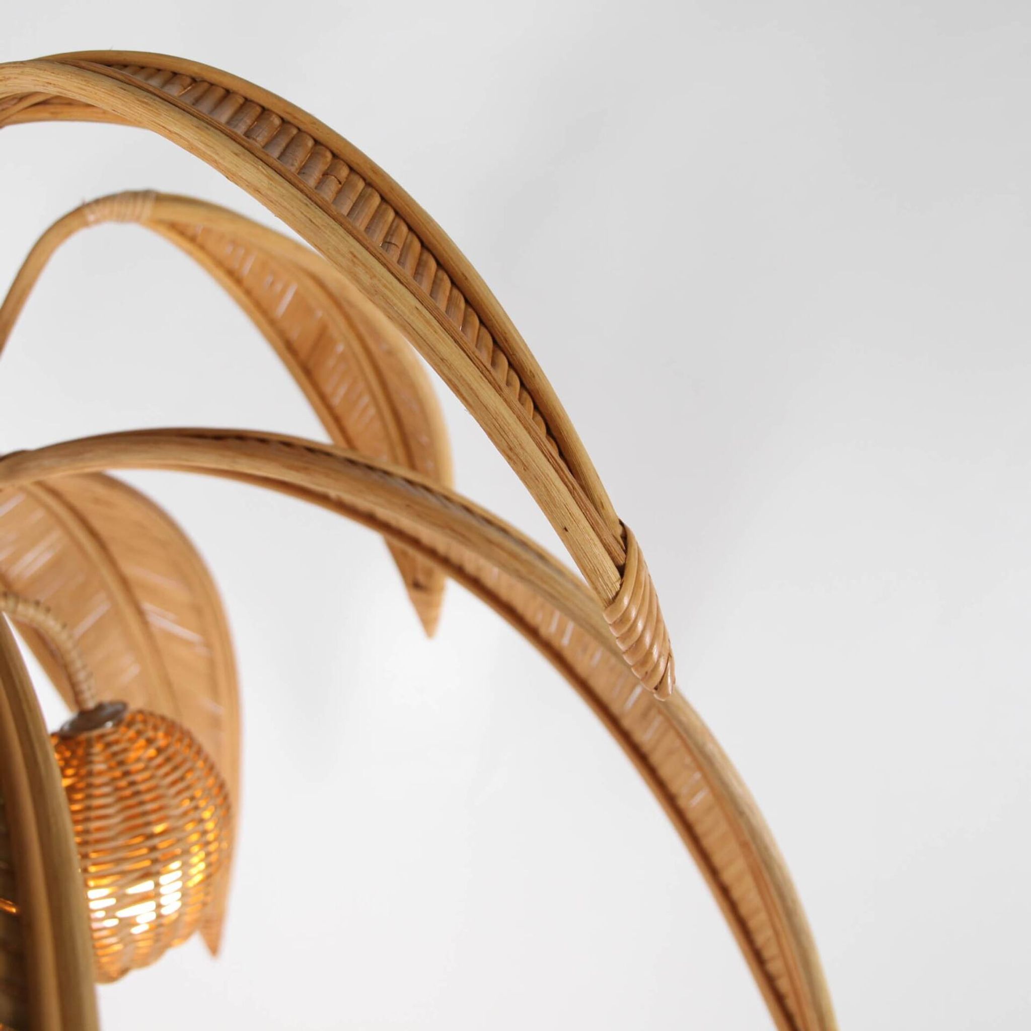 Lustre « cocotier/palmier » en rotin