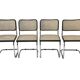 Ensemble de 4 chaises vintage modèle Cesca B32 en noir et chrome
