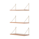 Danish mid-century floating shelves in teak, set of 3, 1960s