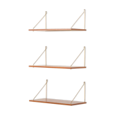 Danish mid-century floating shelves in teak, set of 3, 1960s