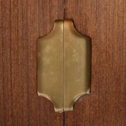 1960s vintage placard in aluminium and exotic wood