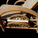 Vintage Rattan and Bamboo Chaise Longue from the 60s Italy