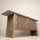 Sideboard in parchment and Missoni fabric by Angelo Mazzola for Salpol, 1980