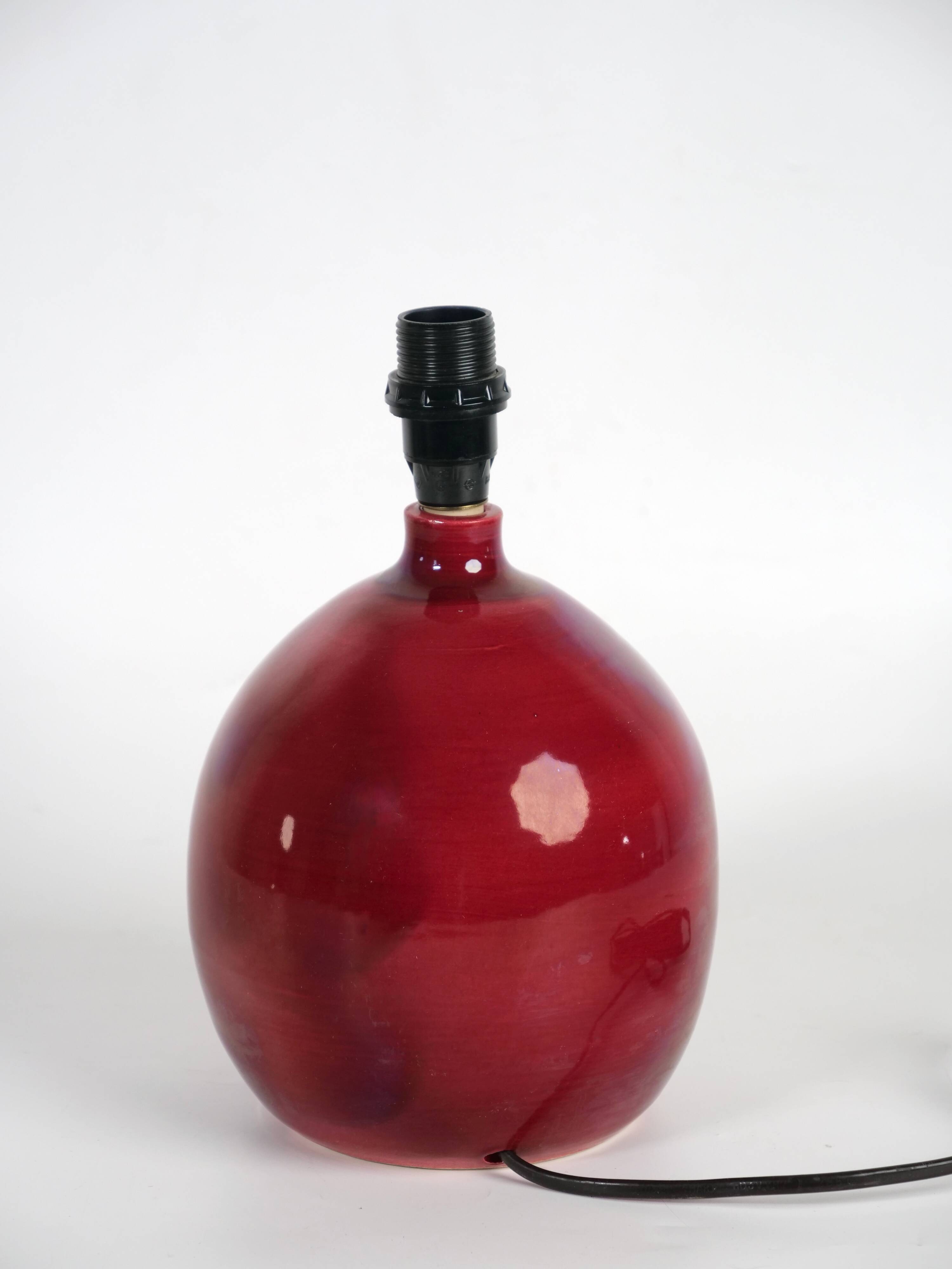 Ceramic lamp foot ox blood