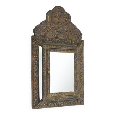 Armoire murale Art Déco en cuivre français avec miroir biseauté, années 1930