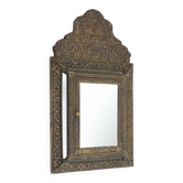 Armoire murale Art Déco en cuivre français avec miroir biseauté, années 1930