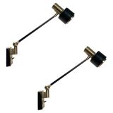 Adjustable Metal Wall Lights, 1950, Set of 2
