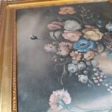 Gold-edged painting and still life fabric print