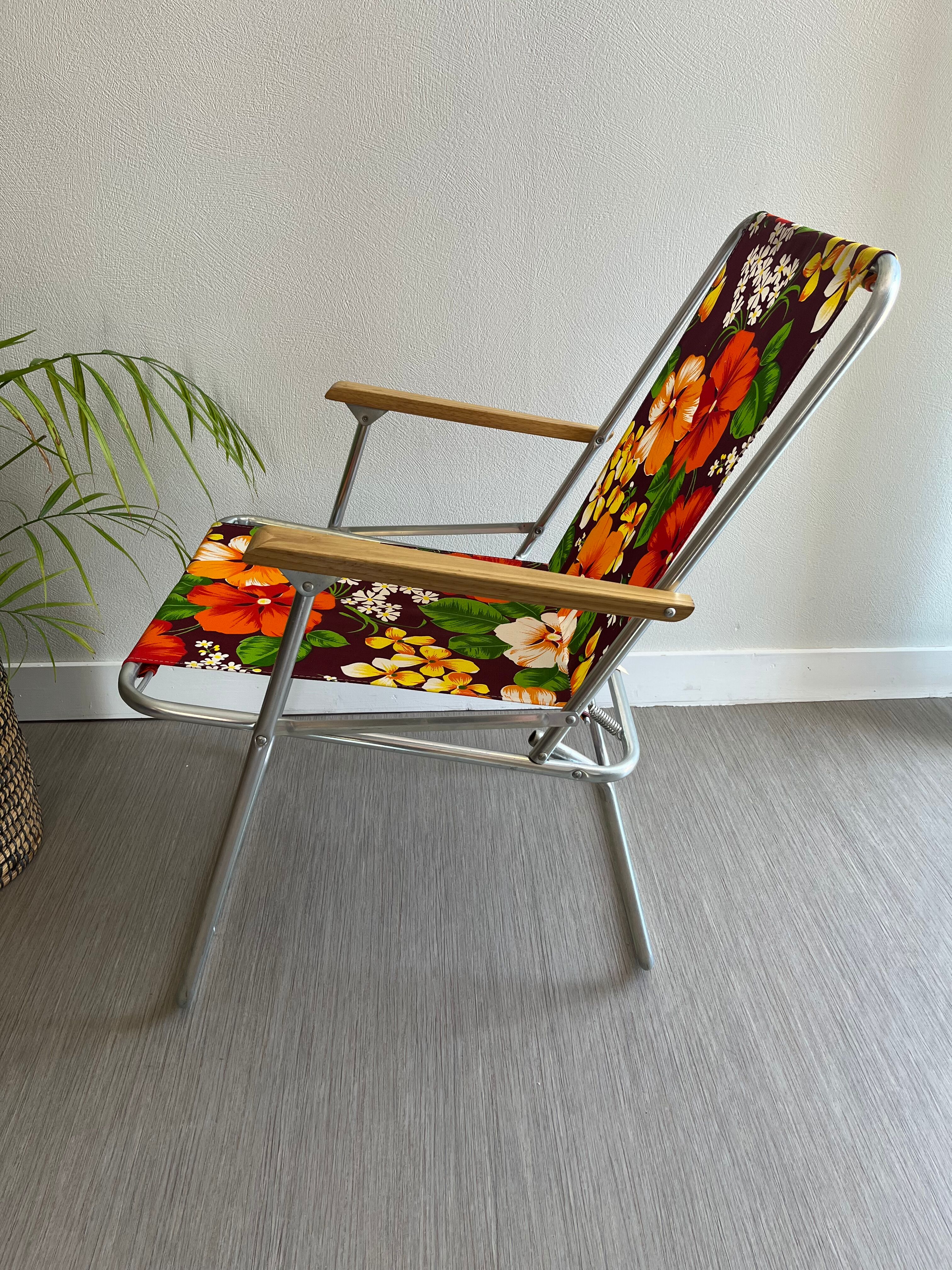 Vintage floral camping chair
