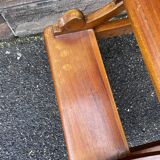 library step ladder vintage mahogany stool ladder