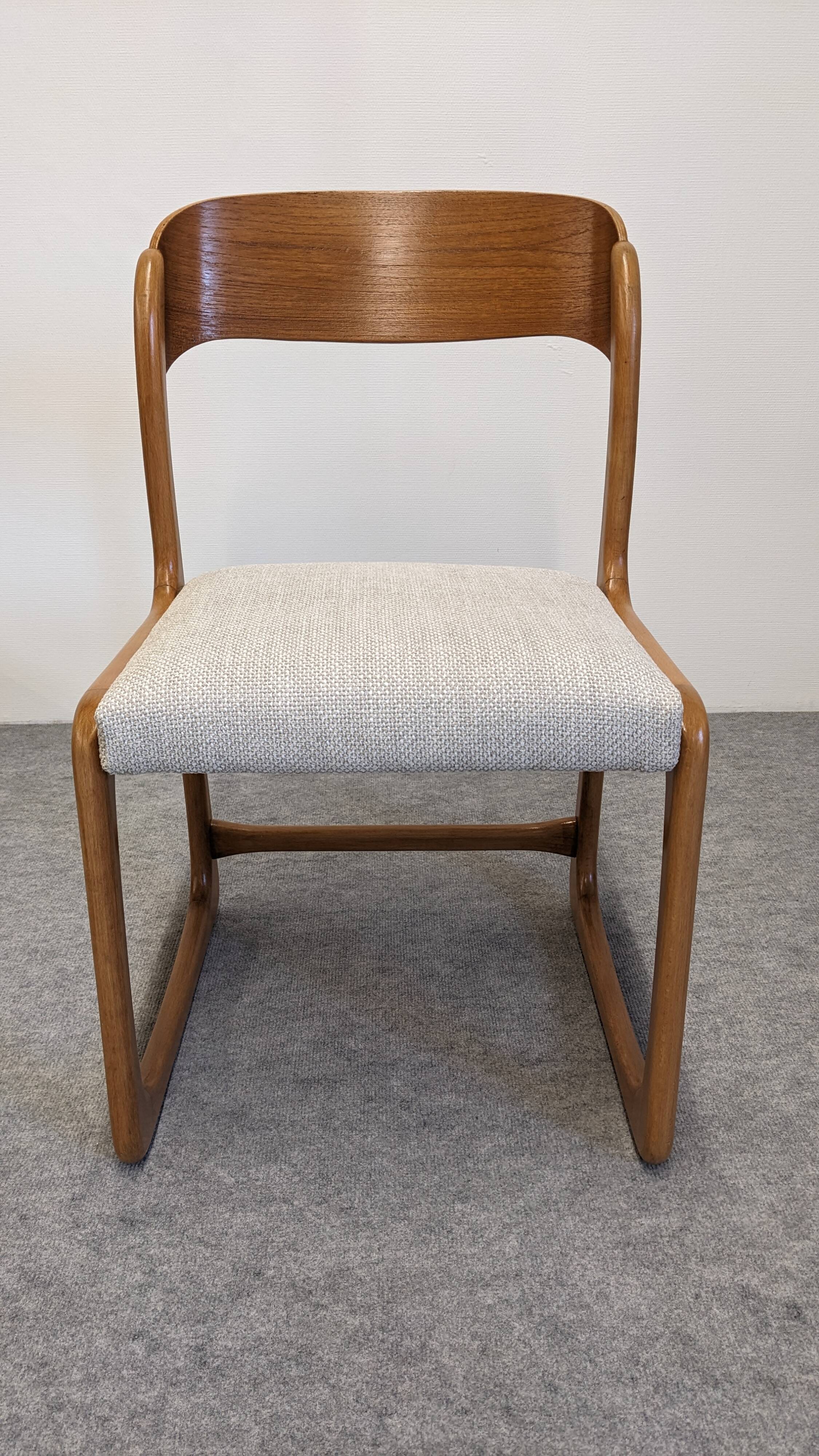 Set of 4 Baumann sled chairs, France circa 1970.