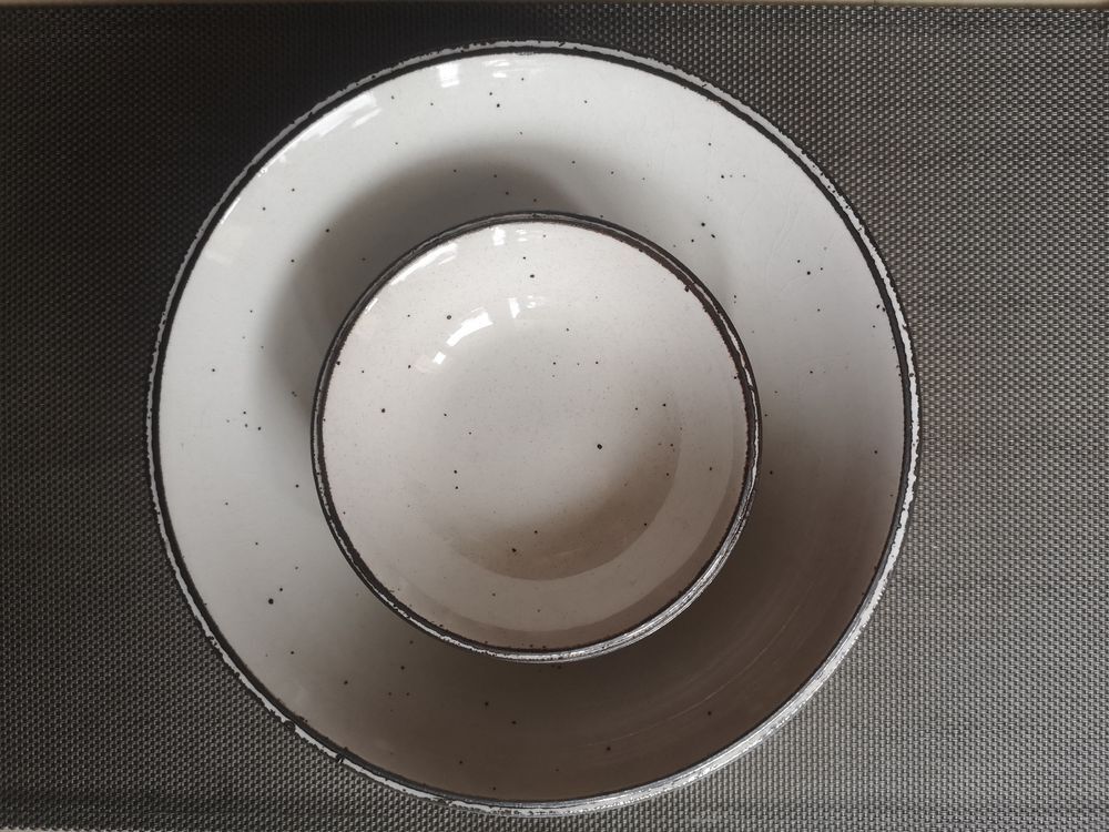 English speckled ceramic dessert set (main course and ramekins) Johnson Brothers - 1970s