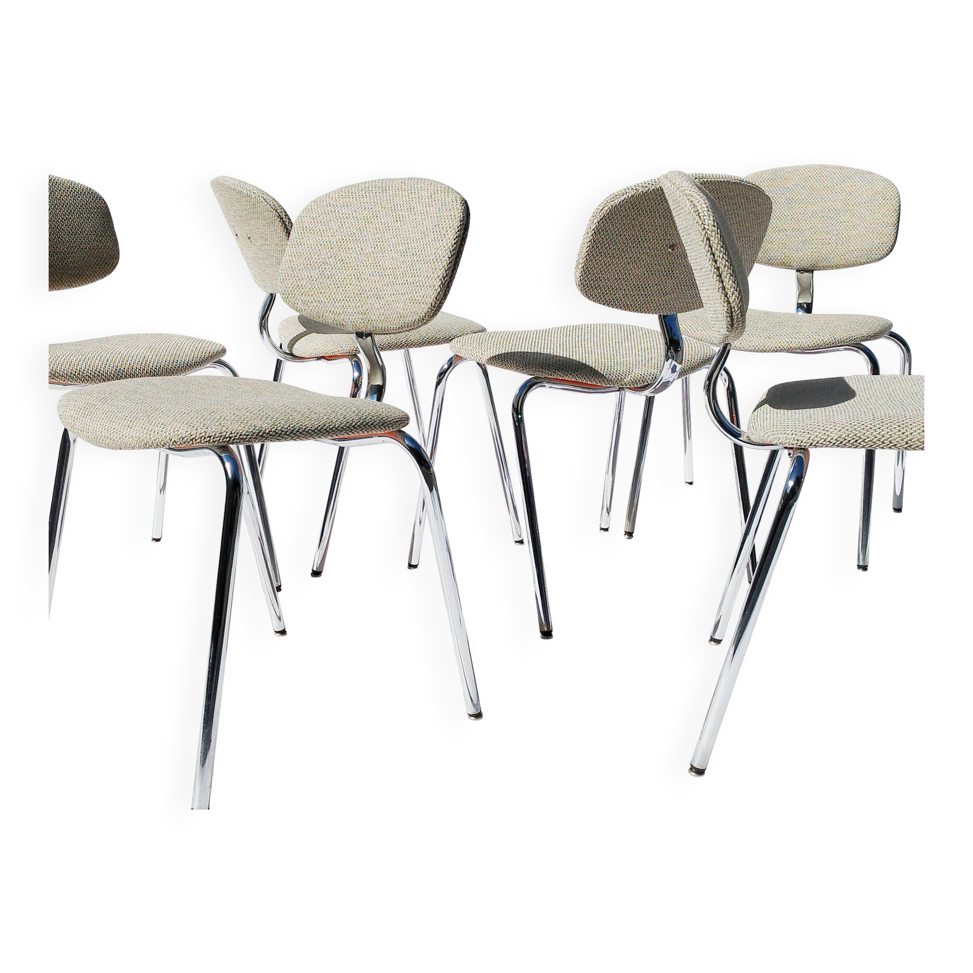 Chaises chrome design Français par Pierre Paulin