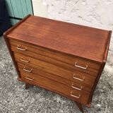 Scandinavian vintage chest of drawers, compass feet