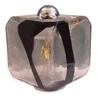 Murano glass and chrome metal table lamp from the 70s Italy