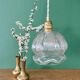 Suspension globe vintage en verre transparent
