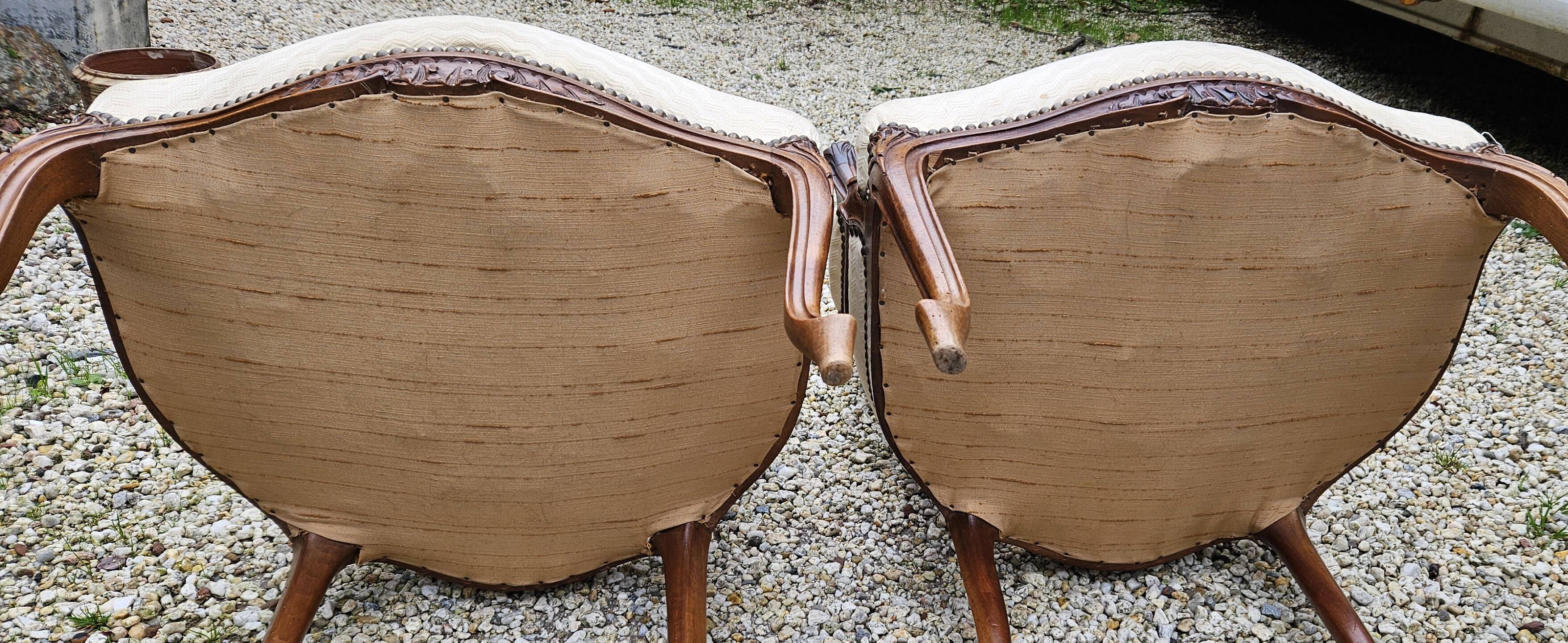 Pair of Cabriolet armchairs