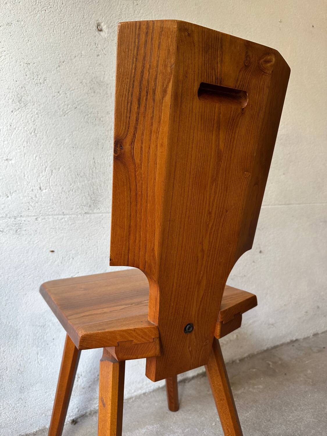 4 S28 elm chairs by Pierre Chapo, 1970