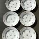 6 assiettes creuses porcelaine ivoire décor or roses