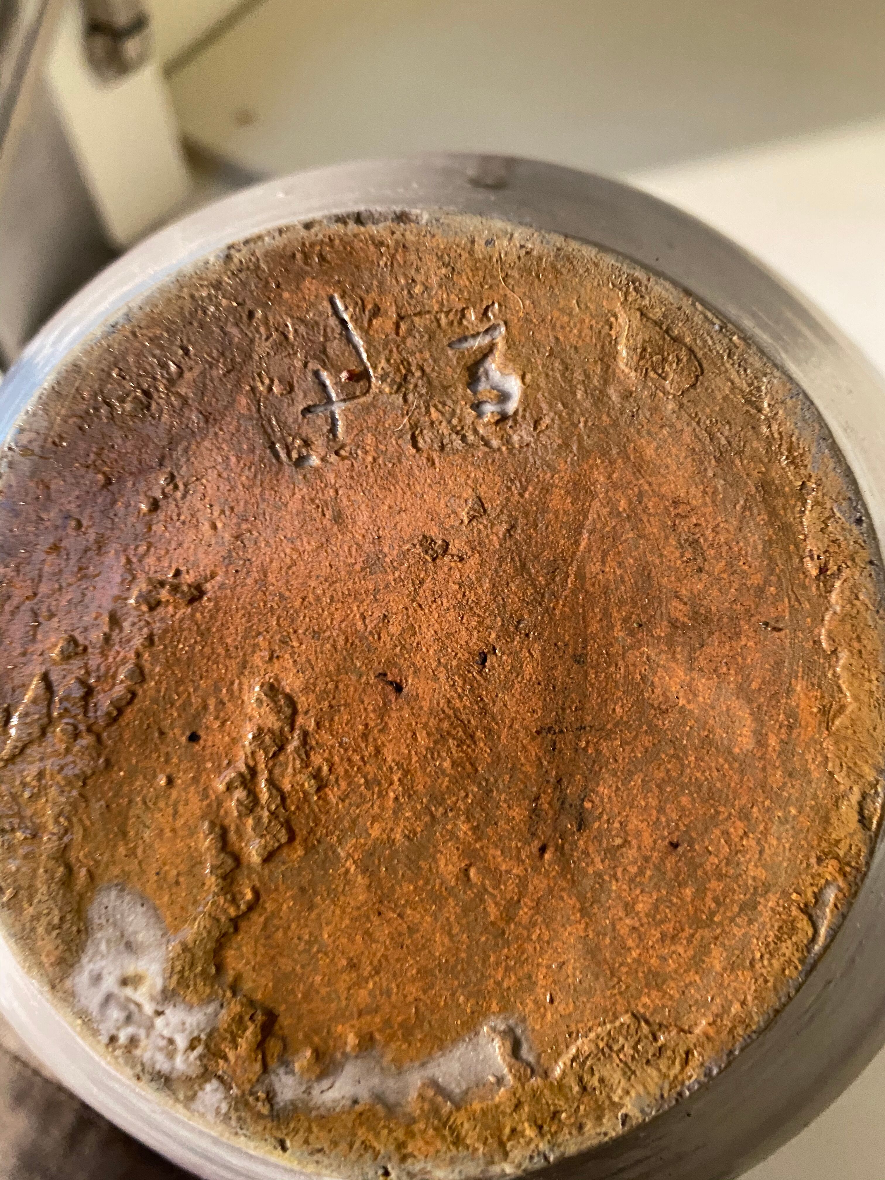 Flaming purple sandstone vase