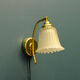 Danish wall lamp, brass and glass