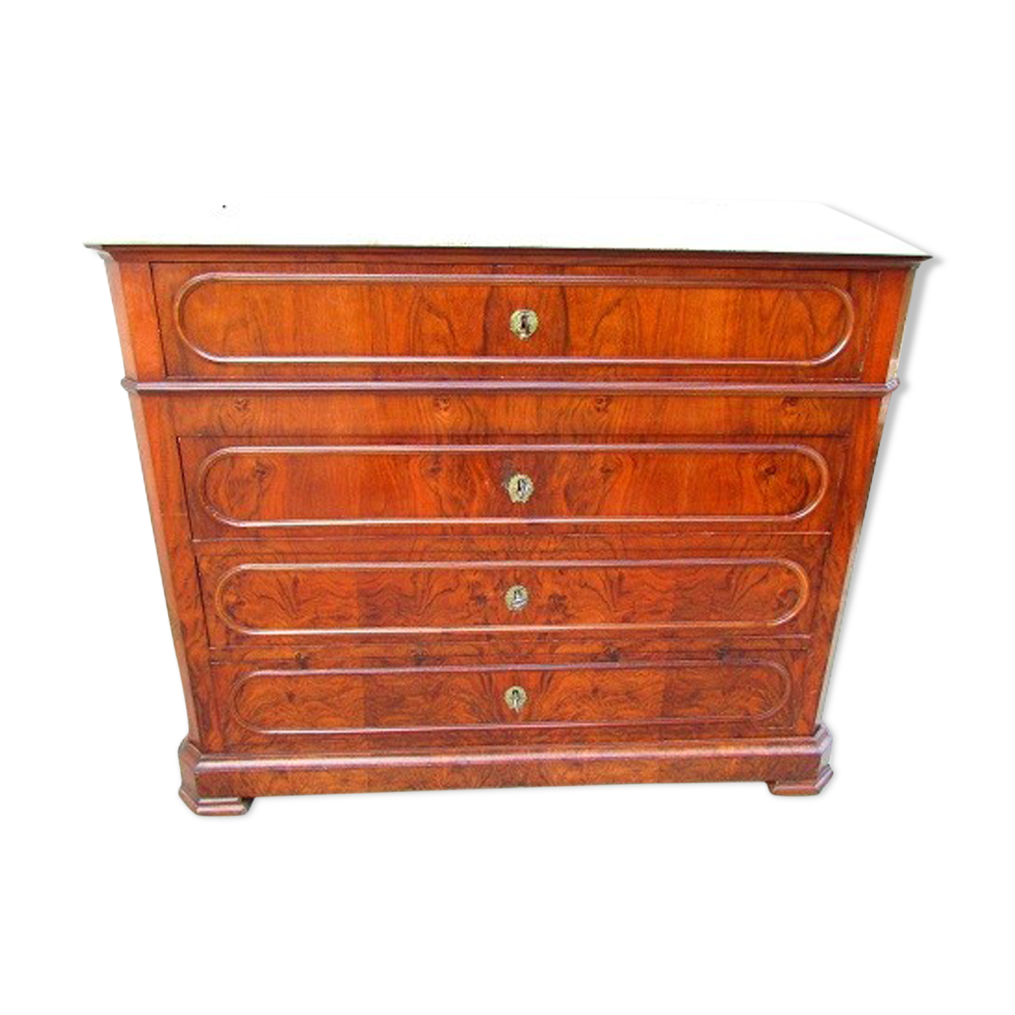 Chest of drawers secretary Louis Philippe in walnut and magnifying glass