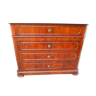 Chest of drawers secretary Louis Philippe in walnut and magnifying glass