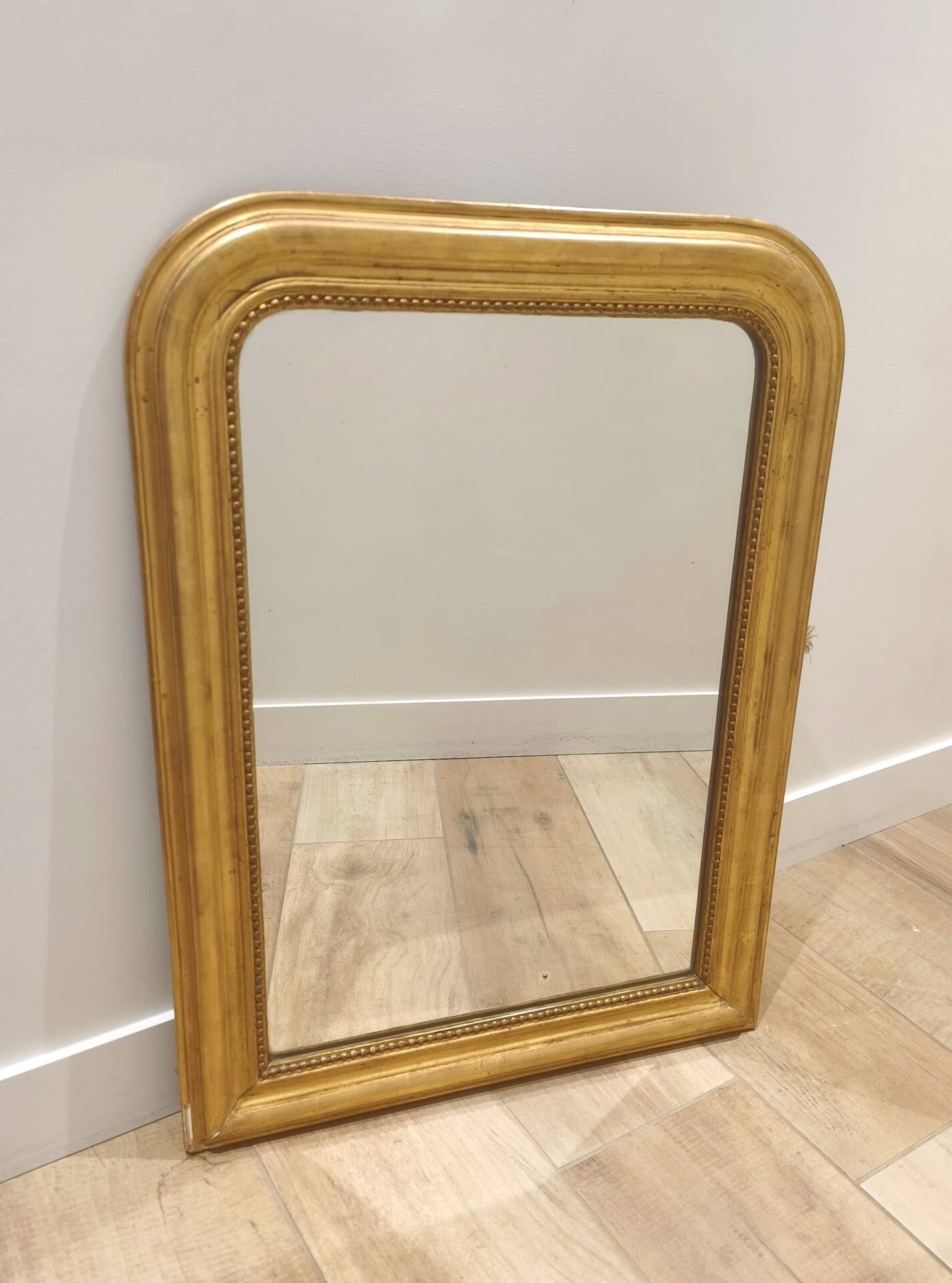Louis Philippe gilded mirror with gold leaf - 19th century - 72 x 54 cm