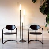 Paire de fauteuils Bauhaus tubulaires Effezeta — Italie, 1980