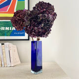Vase en verre bleu cobalt