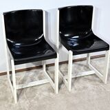 Pair of Lacquered Wooden chairs, signed P.Gautier -1960