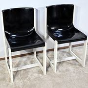 Pair of Lacquered Wooden chairs, signed P.Gautier -1960