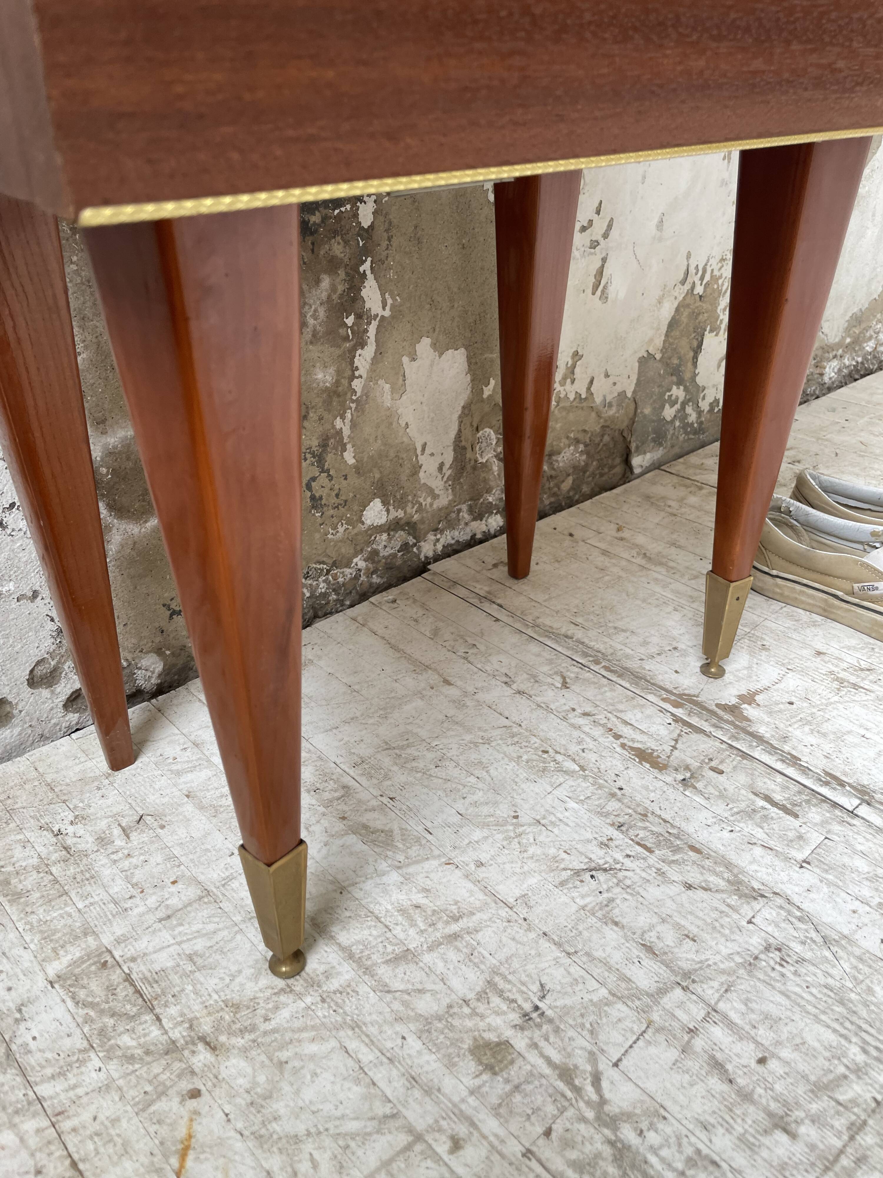 Vintage mahogany veneer bedside table
