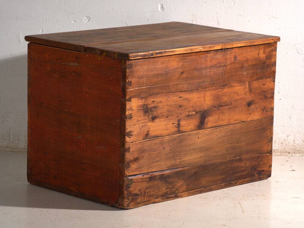 Antique Chinese painted elm wood chest – China, circa 1900