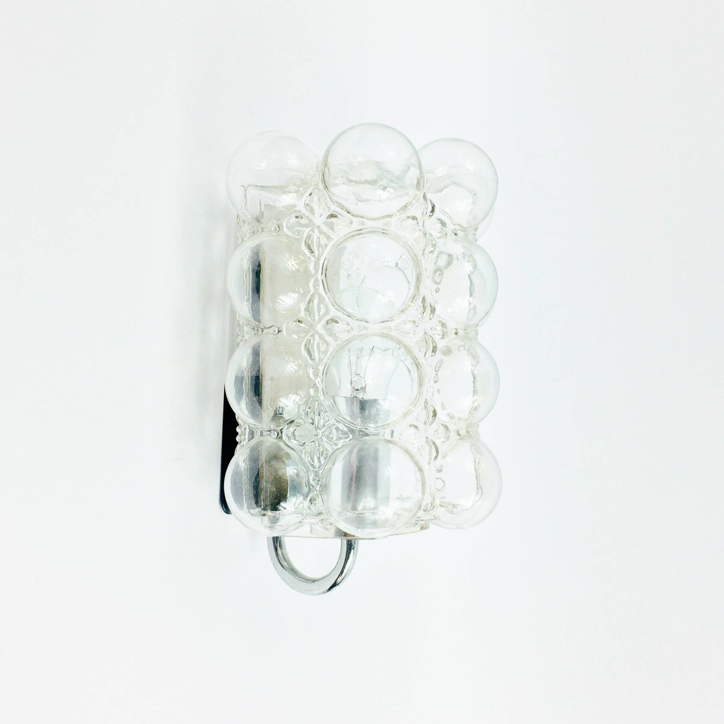 Set of 3 Mid-Century Glass Ceiling Light and Wall Lamps by Helena Tynell for Limburg, Germany, 1960s