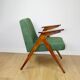 Bunny armchair, 1970s green boucle by J. Chierowski - 2 pieces available
