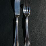 12 CHRISTOFLE Fish Cutlery Sets, CHEVRONS Art Deco model