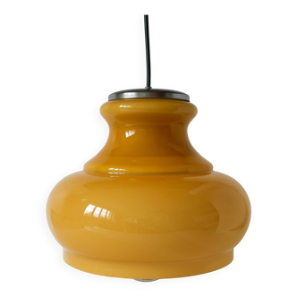 Suspension en opaline jaune avec arc en métal, Design, 1970