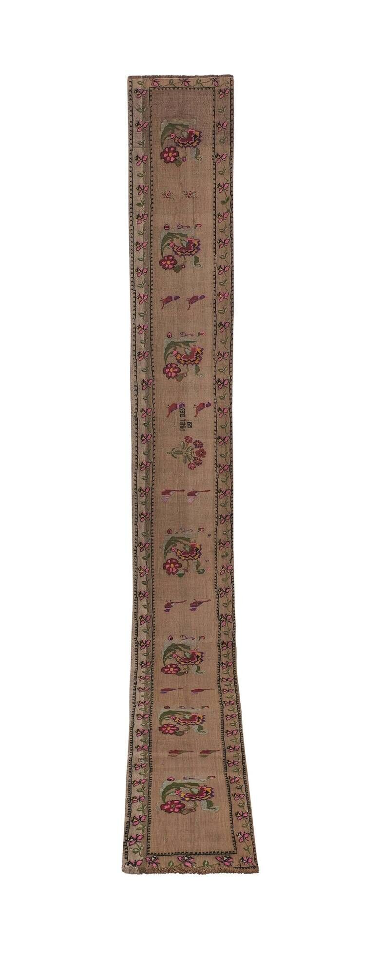 Tapis vintage turc de oushak tissé à la main 56x463 cm
