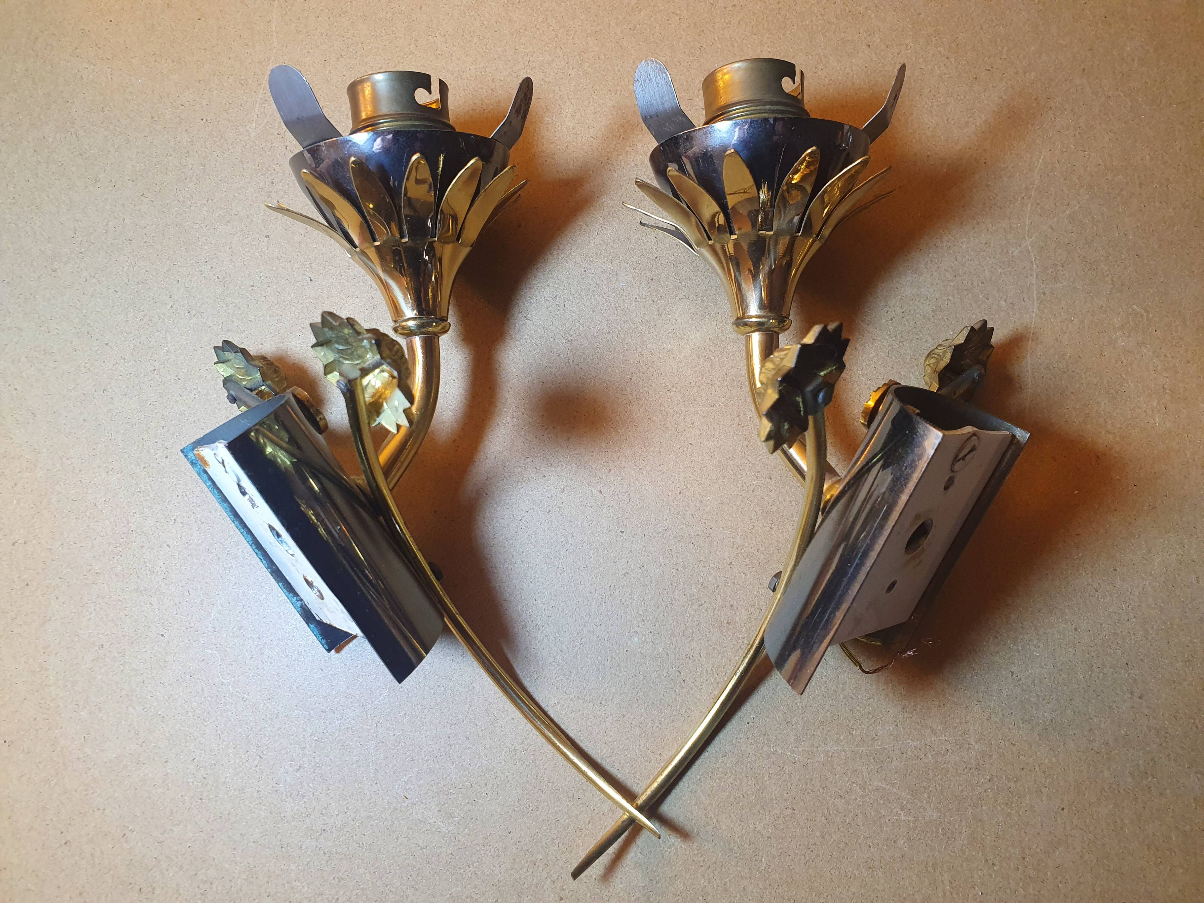 Paire d'appliques vintage Maison Arlus
