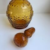 Amber carafe in molded and blown glass 50s
