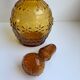 Amber carafe in molded and blown glass 50s