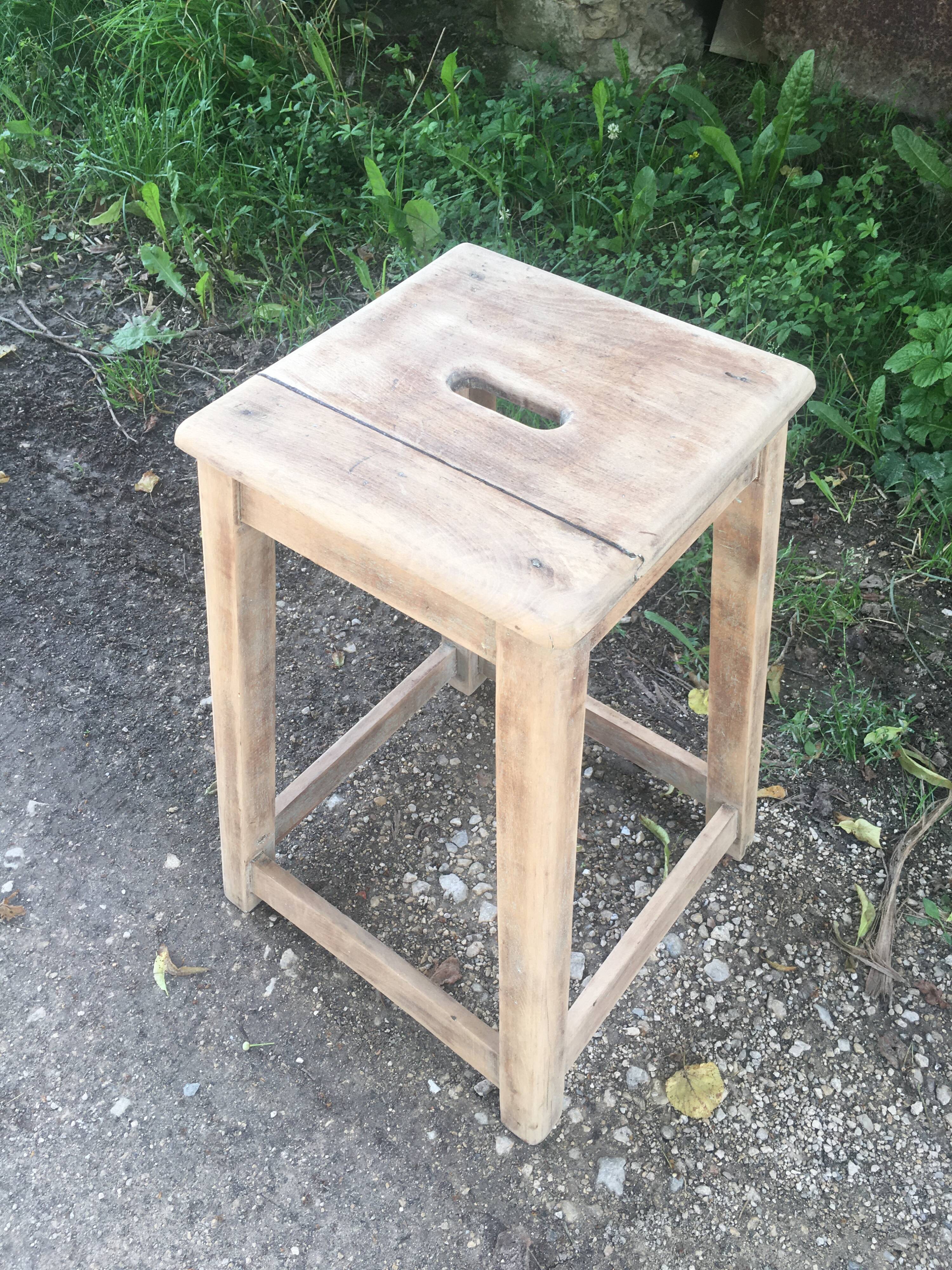 Wooden workshop stool